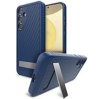 ZAGG Everest Samsung Galaxy S24+ Case with Kickstand - Triple Layer Graphene-Infused Drop Protection up to 20ft, Eco-Friendly Design, Textured Grip, Navy Blue
