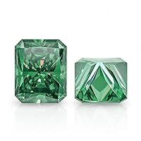 Loose Moissanite 1 Carat, Green Color Diamond, VVS1 Clarity, Radiant Cut Brilliant Gemstone for Making Engagement/Wedding/Ring/Jewelry/Pendant/Earrings/Necklaces Handmade Moissanite