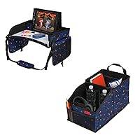 Lusso Gear Kids Travel Tray and Car Seat Organizer for Front or Backseat, Toddler Car Seat, Travel Tray for Kids Car Seat, Passenger Seats, Truck and Van (Planets)