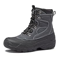 LONDON FOG Breckenridge Waterproof Mens Winter Boots - Leather Insulated Mens Snow Boots - Grey, Black or Brown - Men Medium or Extra Wide Widths Size 7 to 15