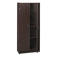 Pantry Cabinet Cupboard with 2 Doors, Adjustable Shelves Standing, Storage for Kitchen, Laundry, or Utility Room, Espresso