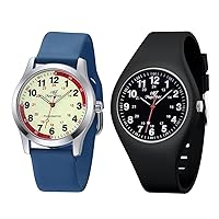 SIBOSUN Nurse Watch for Men Women Silicone Analog Quartz Jelly Watch with Second Hand Luminous Watch for Women Wrist Watch Simple Casual Watch Easy to Read Waterproof Watches Black