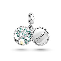 KunBead Jewelry Love Heart Family Tree Charms for Women Girls Sister Daughter Mum Grandma Wife Charm for Bracelets