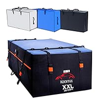 RoofPax XXL 28 cft Car Rooftop Cargo Carrier Bag Extra Waterproof Car Roof Storage with Mat 10 Heavy Duty Tie Down Straps and 6 Hooks Roof Cargo Carrier for Top of Vehicle with/Without Rack Roof Bag