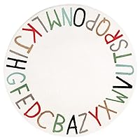 Topotdor Rainbow Round Kids Play Rug,Upside Down Alphabet Nursery Rug Extra Large Soft Crawling Play Mat for Children Toddlers Bedroom (47 inch, Multi Color)
