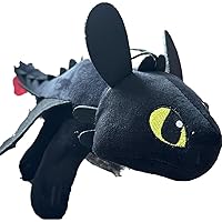 Toothless Little Dragon Doll, Black and White Double Evil Spirit Doll with Suction Cup, Helmet, car, Motorcycle roof sunroof Decoration(Black)
