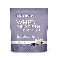 Pure Power Protein Powder, Vanilla, 31 oz (1 IB. 15 oz.) (880 g), 22 Servings, BCAA, Natural Sweeteners Only, Non GMO, Soy Free, Gluten Free