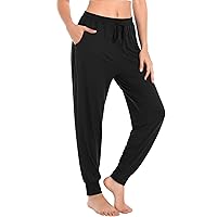 Womens Yoga Sweatpants Loose Lightweight Workout Joggers Pants Drawstring Comfy Casual Lounge Pants with Pockets