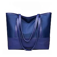 Casual Large Capacity Tote Bag Women Simple Shoulder Bag Waterproof Ladies Everyday Handbag (Color : Blue, Size : 30x12x30cm)