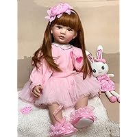 Zero Pam Lifelike Baby Girls Dolls Toddler Size,Soft Cloth Body Realistic Baby Dolls Girls Huggable,24 inch/60 CM Reborn Toddler Dolls Look Real