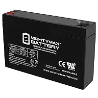 Mighty Max Battery ML7-6 - 6 Volt 7 AH, F1 Terminal, Rechargeable SLA AGM Battery, Mighy Max Product