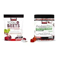 Total Beets Blood Pressure Support 60 Chews and ProbioSlim Apple Cider Vinegar Gummies with Probiotics 120 Count