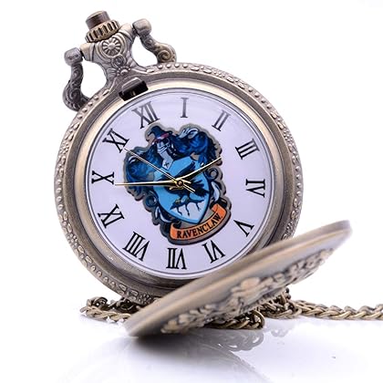 NIANWUDU Antique Mens Pocket Watch,Cartoon Pocket Watch, Movie Pocket Watches for Kids, Christmas Birthday Gifts for Boys Girls (Bronze Ravenclaw)