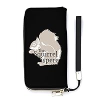 Squirrel Whisperer Wristlet Wallet Leather Long Card Holder Purse Slim Clutch Handbag for Women