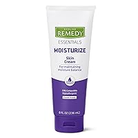 Medline Remedy Essentials Skin Cream, (8 oz Tube), Fresh Scent, Moisturizer, Hydrating, Dry Skin Care, Aloe, Vitamins A, D & E, Dimethicone, Hypoallergenic, Body Lotion, Men, Women, Elderly
