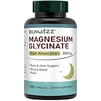 Magnesium Glycinate Supplement - Magnesium Supplement Magnesium Glycinate 300mg - 100% Chelated for High Absorption Vegan Essential Mineral Supplement 300 Capsules