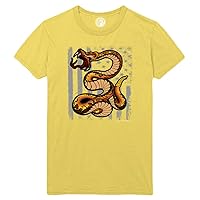 Don't Tread On Me w/Snake Flag Printed T-Shirt - Yellow - 4XL