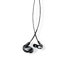 Shure AONIC 215 Wired Sound Isolating Earbuds, Clear Sound, Single Driver, Secure In-Ear Fit, Detachable Cable, Durable Quality, Compatible with Apple & Android Devices - Black