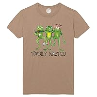 Toadily Wasted Frog Trio Printed T-Shirt - Sand - SM