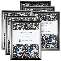 Set of 6 Picture Frames - 8.5x11-Inch Document Frame Pack for Picture Gallery Wall with Hangers - Vertical or Horizontal by Lavish Home (Black)