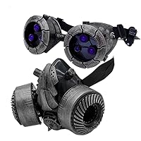 Punk Mask with Goggles Cosplay Gas Mask Sci-Fi Mask Props for Men Women Boys Girls Halloween Christmas Party Type A