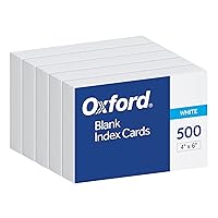 Oxford Index Cards, 500 Pack, 4x6 Index Cards, Blank on Both Sides, White, 5 Packs of 100 Shrink Wrapped Cards (40177)