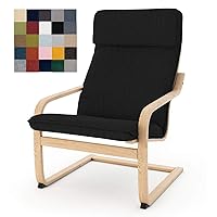 Multi Colored Armchair Replacement Cover, Fits IKEA Poäng Armchair, Cushion not Included (Cushion Design 3, Polyester - Black)
