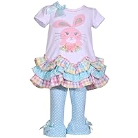 Bonnie Jean Baby Girl's Easter Outfit Bunny Tunic Top Dress and Leggings Set