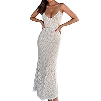 Women Sexy Spaghetti Strap Patchwork Maxi Dress Off Shoulder Hollow Out Long Dress Y2k Bodycon Backless Night Party Dress