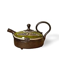 Colorful Handmade Ceramic Teapot | Green Clay Tea Pot | Danko Pottery | Unique Kitchen Decor | Gift for Her | Home & Living (1400ml / 47 ounces)