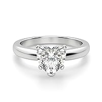 Riya Gems 2 CT Heart Moissanite Engagement Ring Wedding Bridal Ring Sets Solitaire Halo Style 10K 14K 18K Solid Gold Sterling Silver Anniversary Promise Ring
