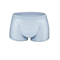 Mens See Through Fishnet Boxer Briefs Underwear Lingerie Booty Shorts Sexy Underwear Breathable Mesh Boxer Briefs Trunks