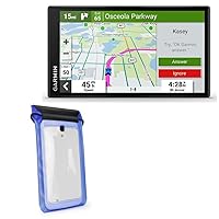 BoxWave Case Compatible with Garmin DriveSmart 66 (Case by BoxWave) - AquaProof Pouch, Triple Sealed Waterproof Carrying Pouch Lanyard for Garmin DriveSmart 66 - Blue