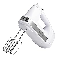 Kenmore 5-Speed Electric Hand Mixer/Blender, 250 Watts, with Beaters, Dough Hooks, Liquid Blending Rod, Automatic Cord Retract, Burst Control, and Clip-On Accessory Storage