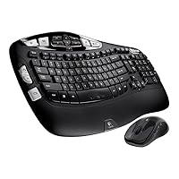 Logitech 920-002555 MK550 2.4 GHz Wireless Keyboard, Mouse - Laser - USB - Contoured - Black (Renewed)