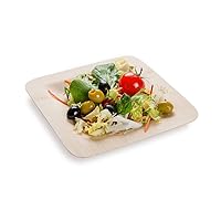 Restaurantware 7 x 7 Inch Bamboo Leaf Plates 100 Disposable Bamboo Plates - Sustainable heavy-duty Bamboo Bamboo Dinner Plates For Parties Wedding Banquets Or Catered Events