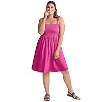 Ellos Women's Plus Size Smocked Bodice Tank Dress