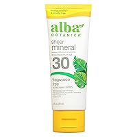 Alba Botanica Sunscreen Lotion, Sensitive Mineral, SPF 30, Fragrance Free, 3 oz