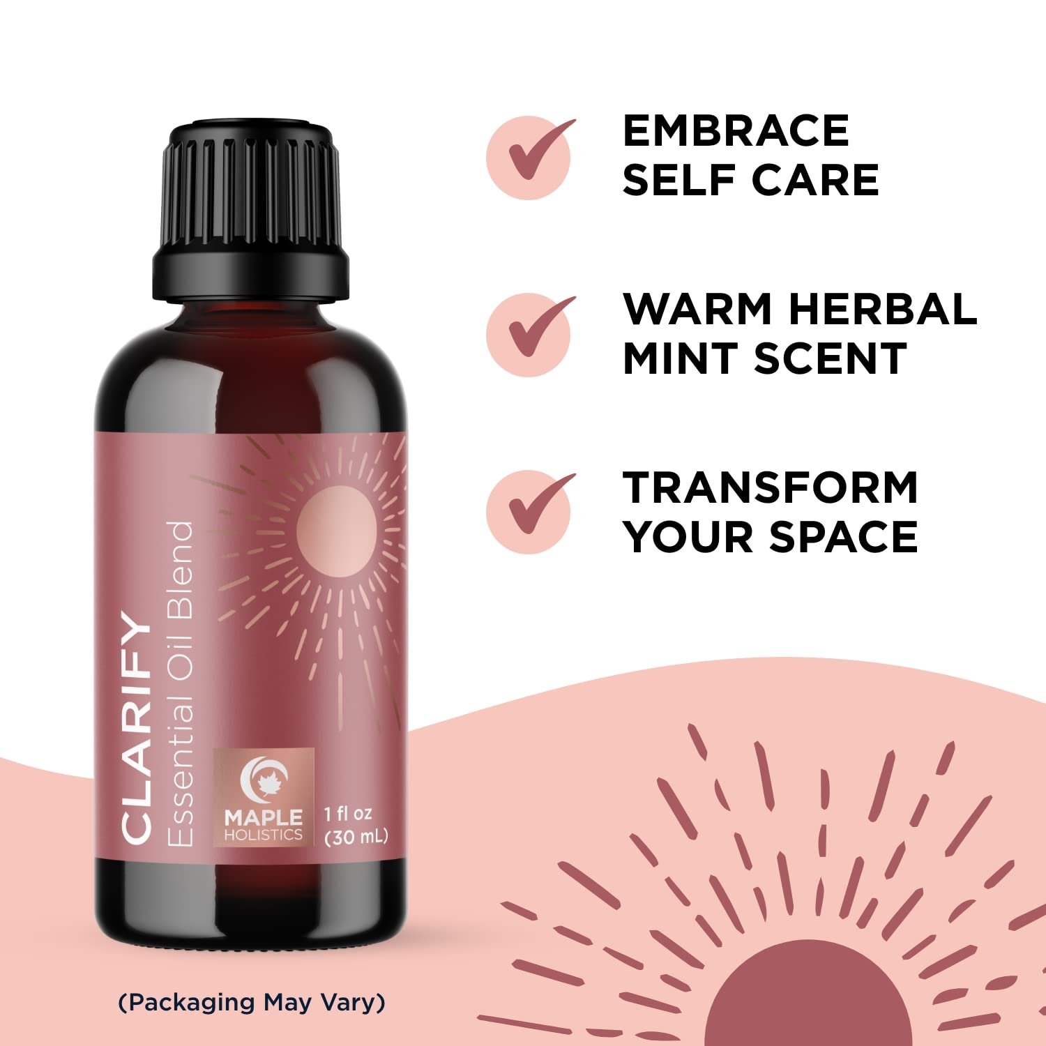 Maple Holistics Essential Oil Set - Breathe Focus Clarify and Energize Purifying Essential Oil Blends for Diffuser Aromatherapy and Baths - Relaxing Essential Oils for Diffusers for Home