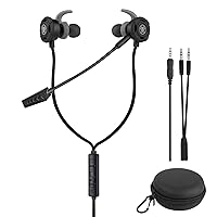 ShinePick 3.5 MM Gaming Headphone Wired Gaming Earphone Noise Cancelling Stereo Bass E-Sport Earphone with Adjustable Mic for PS4, Xbox One, Laptop, Cellphone, PC(Black)