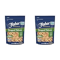 Fisher Chef's Naturals Chopped Walnuts, 6 Ounces, California Grown Walnuts, Unsalted, Naturally Gluten Free, No Preservatives, Non-GMO (Pack of 2)