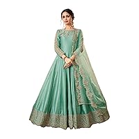 Wedding wear Woman Designer Heavy Embroidered Art Silk Anarkali Gown Salwar Kameez Indian Stylish Dress 3477