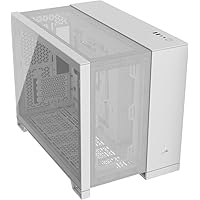 CORSAIR 2500D AIRFLOW Small-Tower mATX Dual Chamber PC Case – Tempered Glass – Reverse Connection Motherboard Compatible – No Fans Included – White