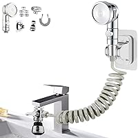 Sink Faucet Sprayer Attachment,Sink Shower Sprayer Attachment Set To Tub Faucet,ON/OFF Shower Head with (5 adapters),Sink Extension Hose Sprayer for Laundry Bathroom Kitchen