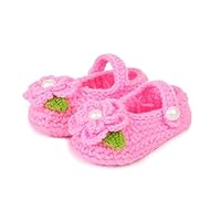 Baby Newborn Toddler Infant Prewalker Flower Style Hand-Knitted Wool Crochet Crib Shoes