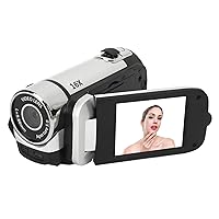 Digital Video Camera, 1080P 16MP Digital Video Camera with 2.4inch Rotatable Screen, 16X Zoom Video Recorder Camcorder with Fill Light for Vlogging Traveling Recording (Silver)
