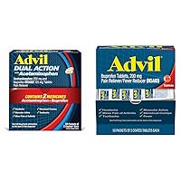 Dual Action Coated Caplets with Acetaminophen 250 Mg Ibuprofen 500 Mg Acetaminophen Ibuprofen 200mg Coated Tablets Pain Relief Bundle (100 Count)