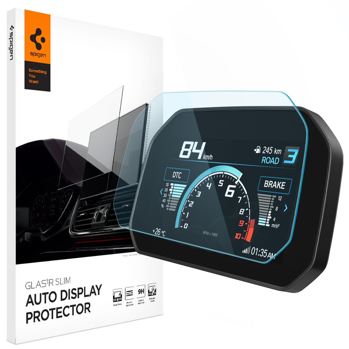 Spigen Tempered Glass Screen Protector [GlasTR Slim] designed for BMW R1250GS (2018/2019/2020/2021/2022/2023) 6.5 inch Touchscreen - Crystal Clear
