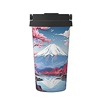 Japan Mount Fuji Landscape Print Thermal Coffee Tumbler Stainless Steel Reusable Coffee Mug,Gift For Men Women