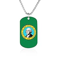 Washington State Flag Fashion Custom Necklaces with Pictures for Women Men Memorial Jewelry Gift
